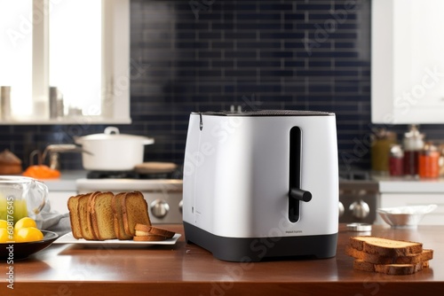energy-efficient toaster with multiple settings and indicators for doneness, created with generative ai