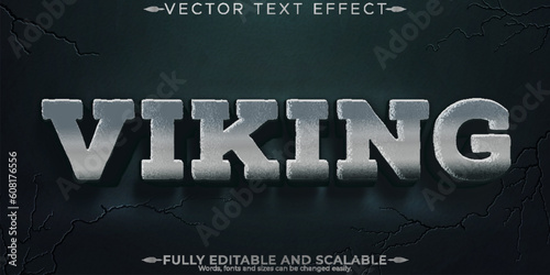 Viking text effect, editable nordic and norseman text style