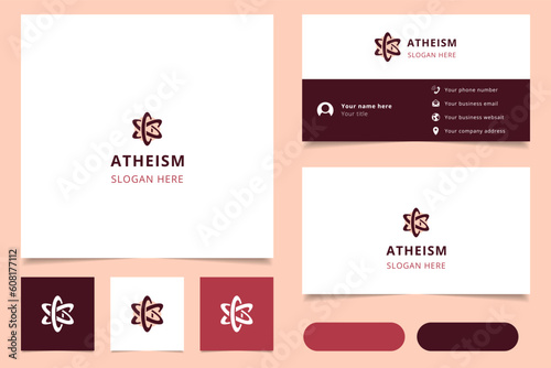 Atheism logo design with editable slogan. Branding book and business card template.