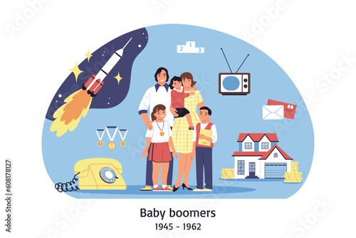 Baby Boomers Generation Composition photo