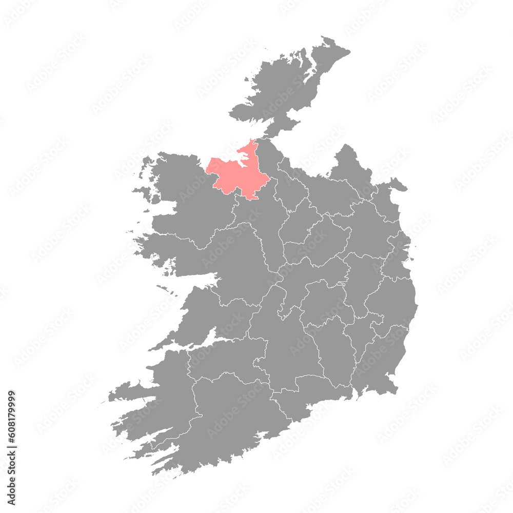 Obraz premium County Sligo map, administrative counties of Ireland. Vector illustration.