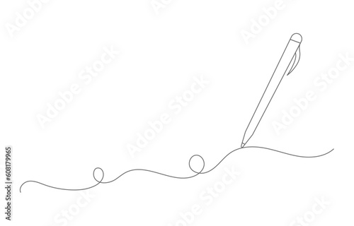 Scribble line with pencil easily editable line art. Line drawing of pen writing wave shape thin stroke.
