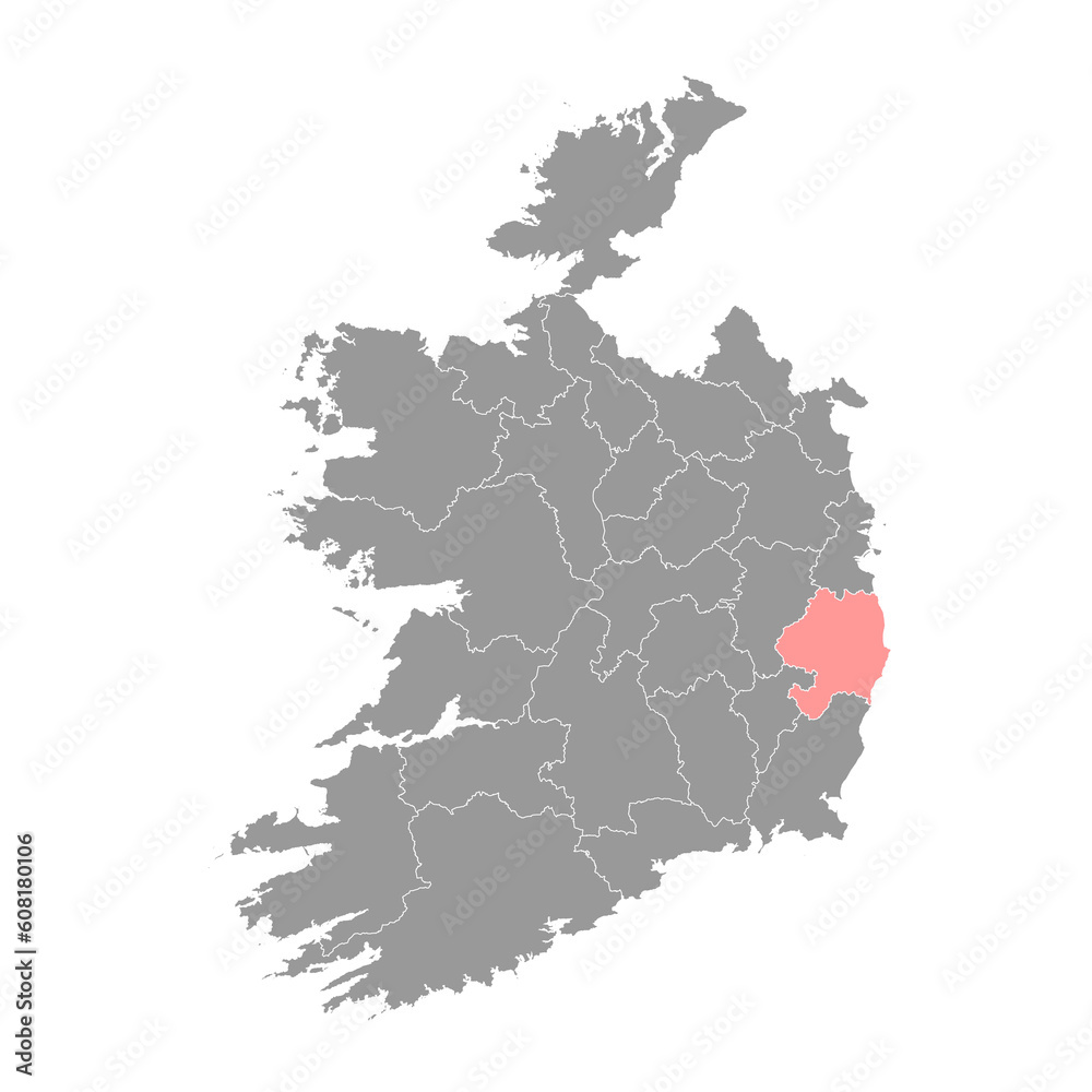 County Wicklow map, administrative counties of Ireland. Vector illustration.