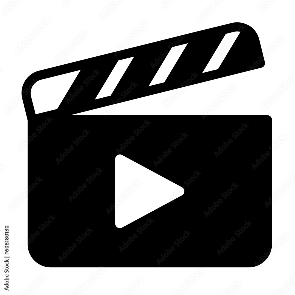Clapboard icon for movies and entertainment videos