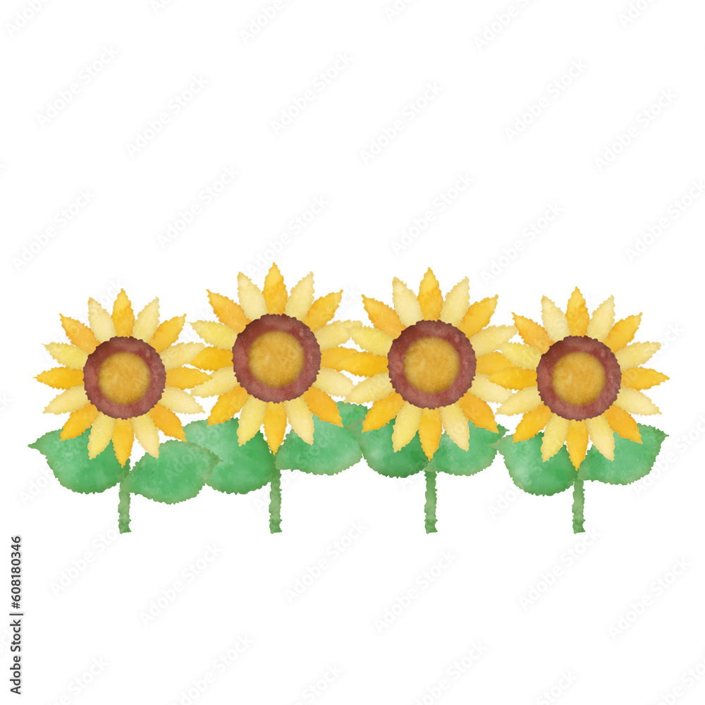 Naklejka premium ヒマワリのイラスト
