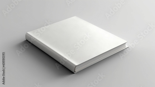 White book cover mock up on grey background