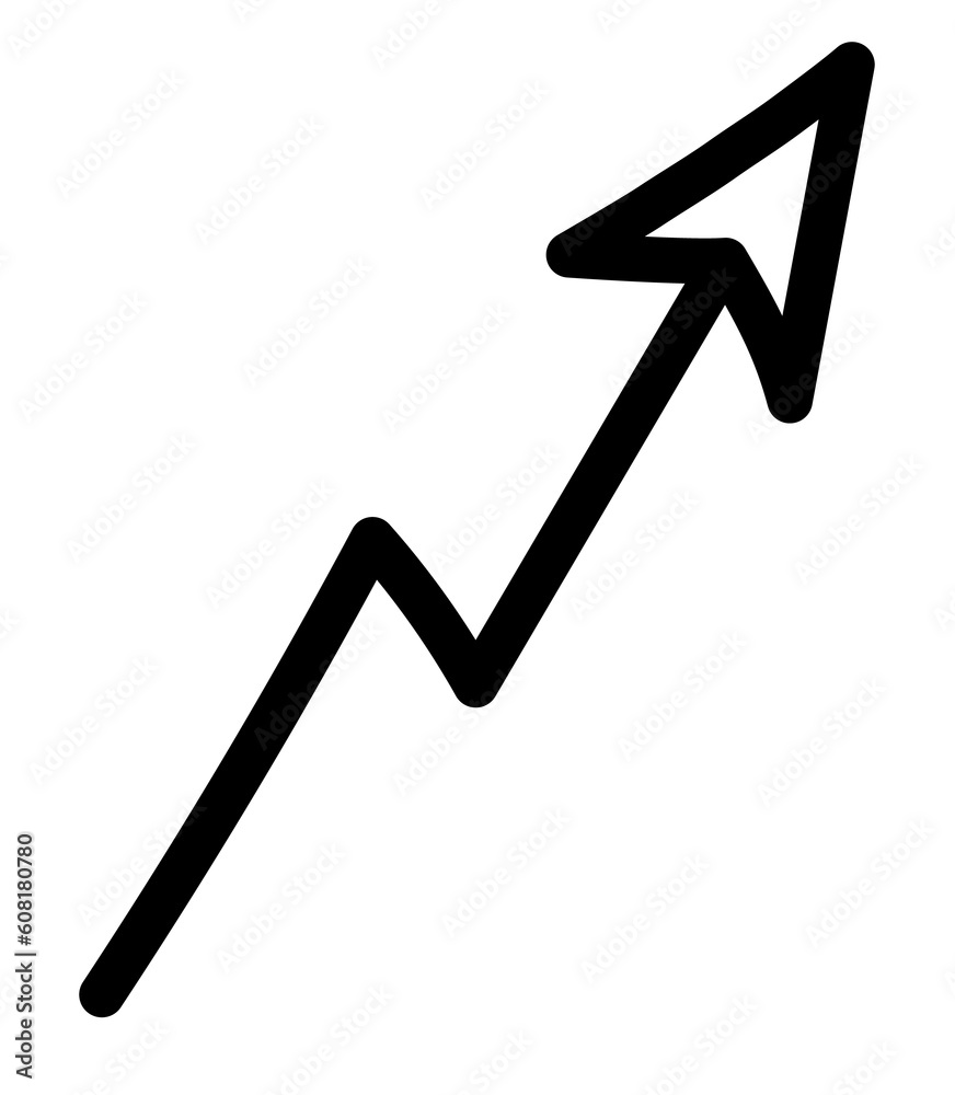 Doodle arrow icon. Black curved hand-drawn arrow illustration Doodle arrow icon. Black curved hand-drawn arrow illustration