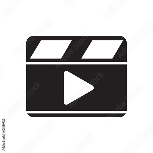 movie clapper icon vector