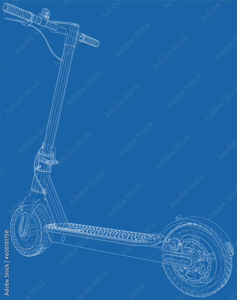 Electric scooter vector illustration line isolated. Eco alternative transport Electric scooter vector illustration line isolated. Eco alternative transport