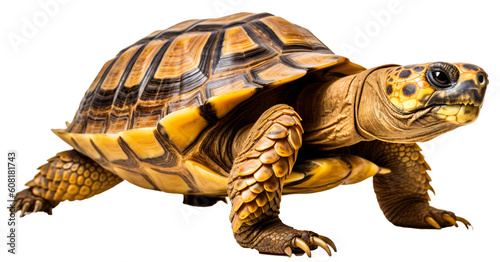 Afrian turtle isolated on the transparent background PNG. AI generative. photo