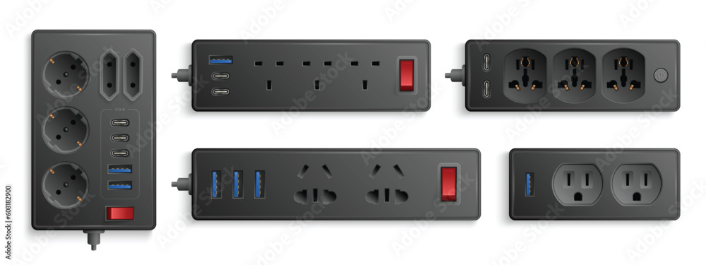 Realistic Electric Extension Black Set