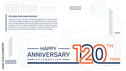120th anniversary template design with abstract background, vector template