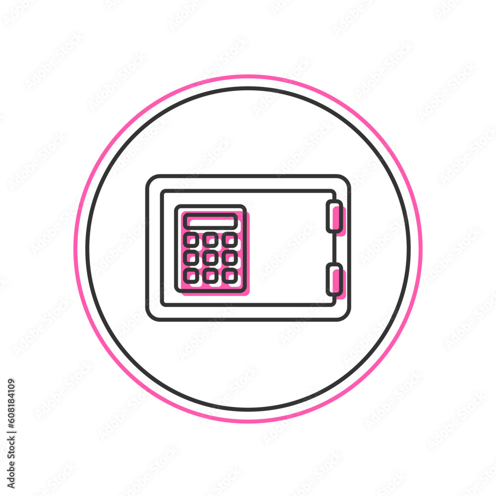 Filled outline Safe icon isolated on white background. The door safe a bank vault with a combination lock. Reliable Data Protection. Vector Filled outline Safe icon isolated on white background. The door safe a bank vault with a combination lock. Reliable Data Protection. Vector