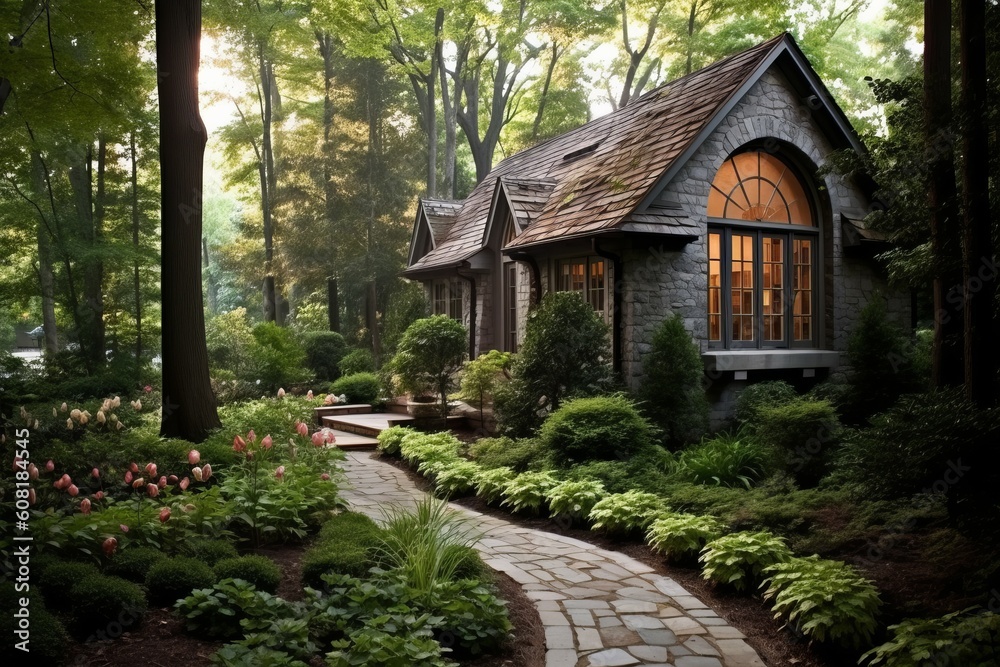 Beautiful backyard exterior. Generate Ai Beautiful backyard exterior. Generate Ai