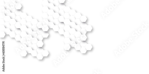 Background with hexagons . Abstract background with lines . white texture background . hexagon abstract background. Surface polygon pattern with glowing hexagon paper texture and futuristic business.