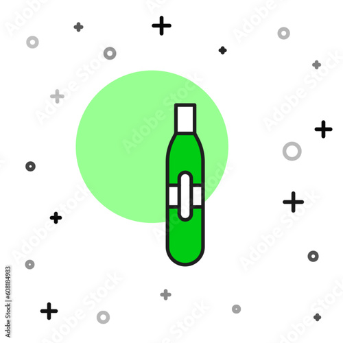 Filled outline Electronic cigarette icon isolated on white background. Vape smoking tool. Vaporizer Device. Vector