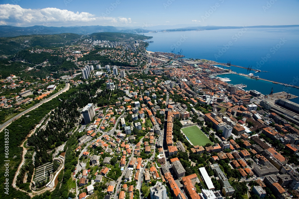 City of Rijeka on the north Adriatic Sea