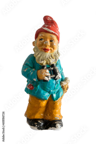 Cuadro en lienzo Garden gnome isolated on transparent background