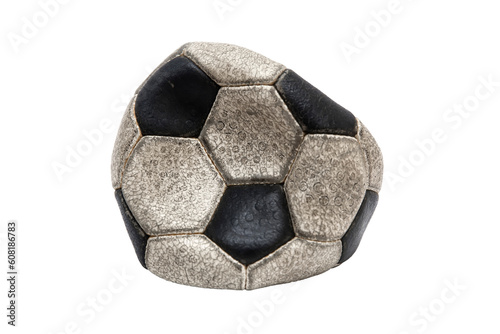 Old football ball isolated ...