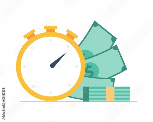 long term investment, financial future planning Time is money concept 