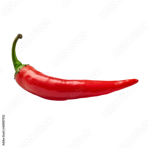 red hot chili pepper isolated on transparent background cutout
