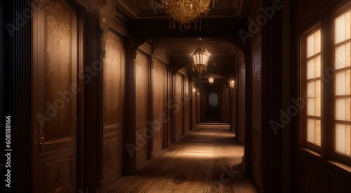 Perspective view of a grand corridor [AI Generated]