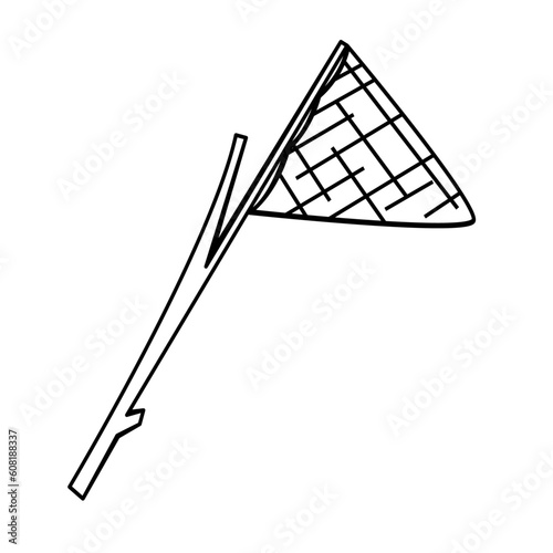 Net isolated on white background. Concept of exploration, travel and eco tourism.