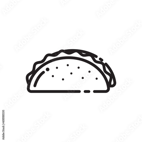 Outline of a taco icon