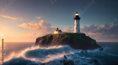 Majestic lighthouse on the coast [AI Generated]