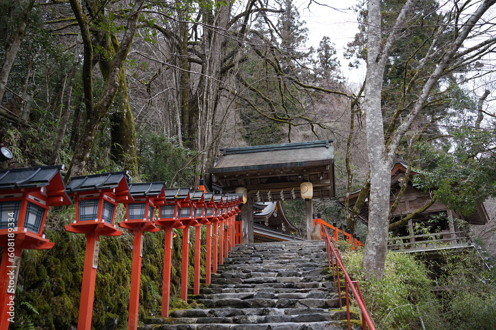 Kifune Shrine or Kifune Jinja in Kyoto, Japan - 日本 京都府 貴船神社 Kifune Shrine or Kifune Jinja in Kyoto, Japan - 日本 京都府 貴船神社