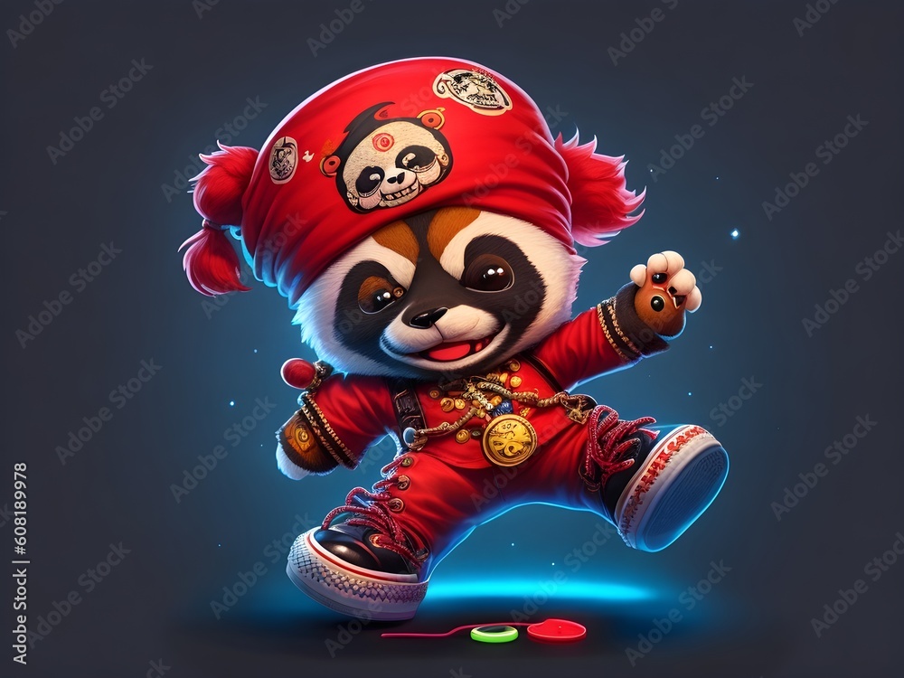 panda in pirate costume panda in pirate costume