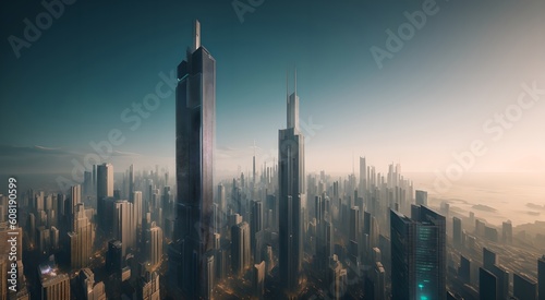 Skyscrapers in the cityscape  AI Generated 