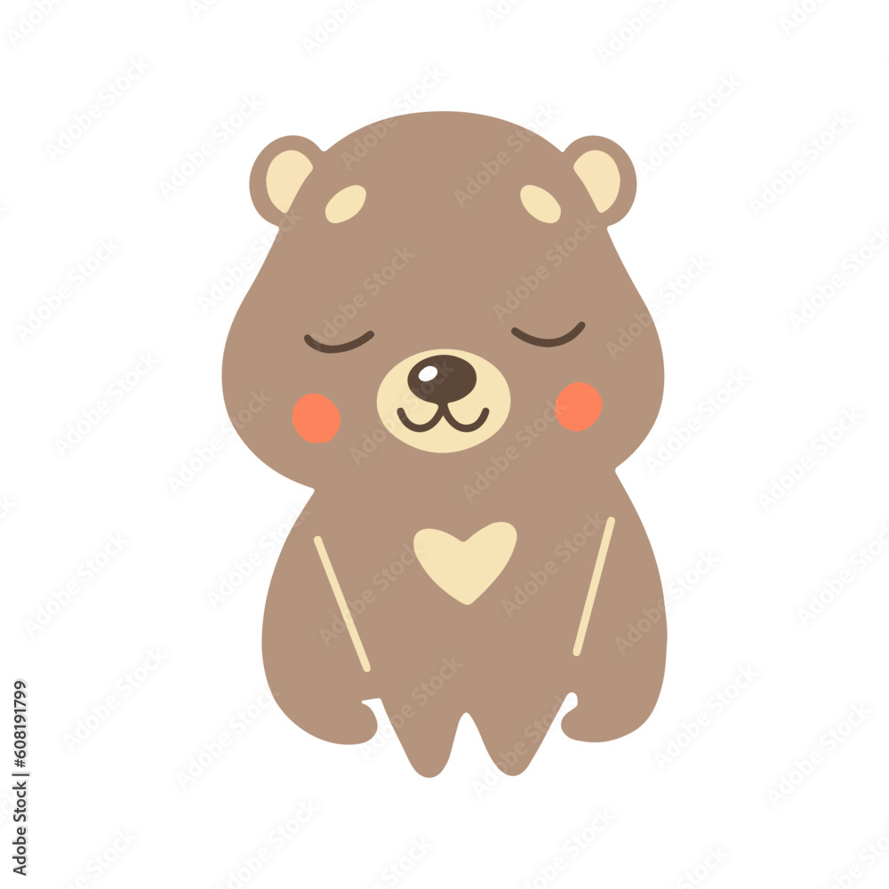 Cute bear vector illustration for t-shirt design. Vector illustration design for fashion fabrics, textile graphics, prints. Cute bear vector illustration for t-shirt design. Vector illustration design for fashion fabrics, textile graphics, prints.