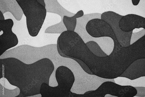 Black and White military canvas texture background close up	
