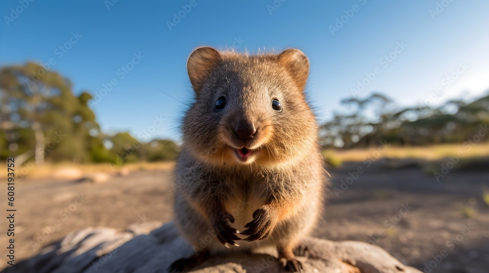 A cheerful quokka, a milady, and a contented quokka A cheerful quokka, a milady, and a contented quokka