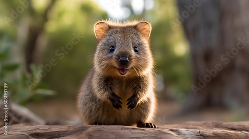 A cheerful quokka, a milady, and a contented quokka photo