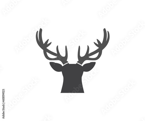 Deer logo head silhouette cartoon design