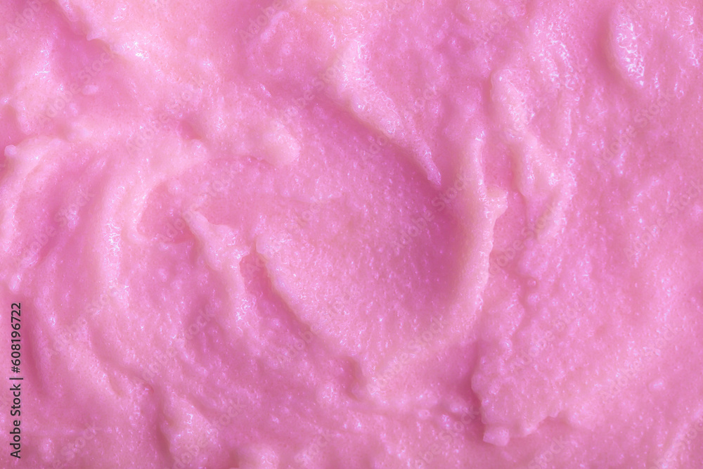 Berry yoghurt ice cream. Smoothies from fresh fruits and berries. Ice cream texture. Delicious sweet dessert close-up as a background.