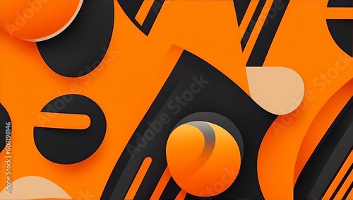 Abstract Painting. Black and orange splash of painting mosaic pattern art wallpaper. generative AI