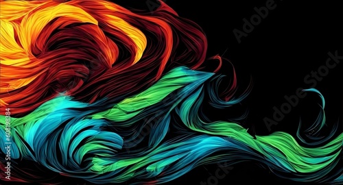 Old Abstract Painting art waves paint brushstroke, generative ai illustration pattern wallpaper