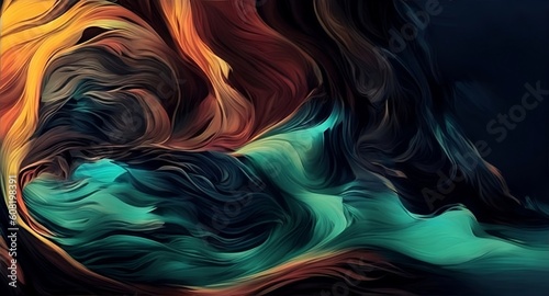 Old Abstract Painting art waves paint brushstroke, generative ai illustration pattern wallpaper