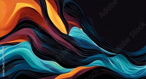 Old Abstract Painting art waves paint brushstroke, generative ai illustration pattern wallpaper