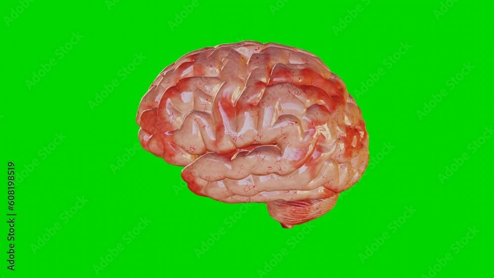 3d render model human brain rotates 360 degrees. 3d render model human brain rotates 360 degrees.