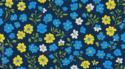 Floral pattern wallpaper Vector Art Style. generative ai