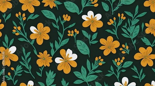 Floral pattern wallpaper Vector Art Style. generative ai