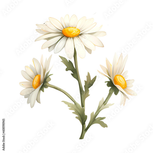 watercolor daisy   png  transparent  no background  isolated