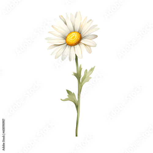 watercolor daisy , png, transparent, no background, isolated