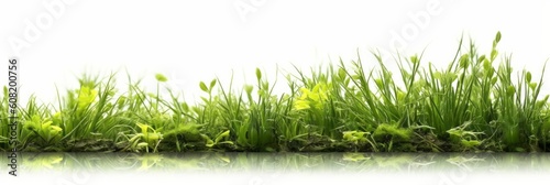 green grass isolated on white background. Generative AI