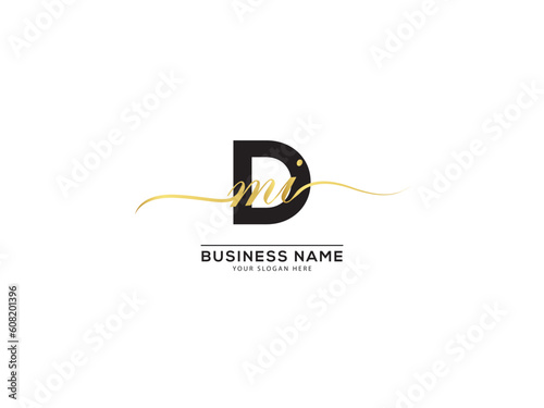 Signature Dmi d m i luxury logo monogram design photo