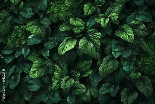 green leaves in the garden. leaves background. Generative AI